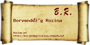 Borvendég Rozina névjegykártya